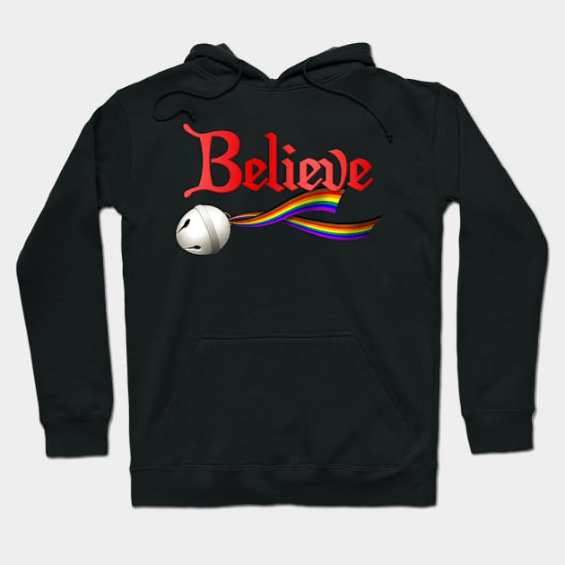 Believe Philly LGBTQ Pride Jingle Bell Hoodie by wheedesign